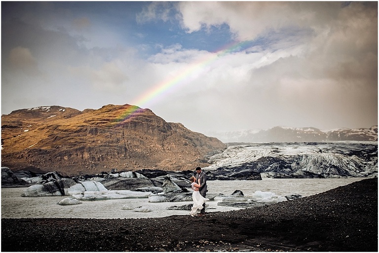 Iceland Elopement Photographer couple eloping at a glacier field near Vik Iceland